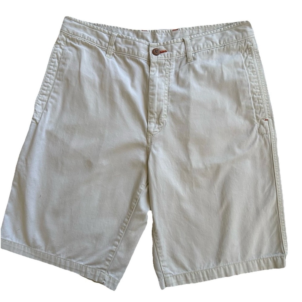 Tommy Bahama Relax Chino Shorts-34-Ivory Flat Front Cotton Casual Luxury Golf